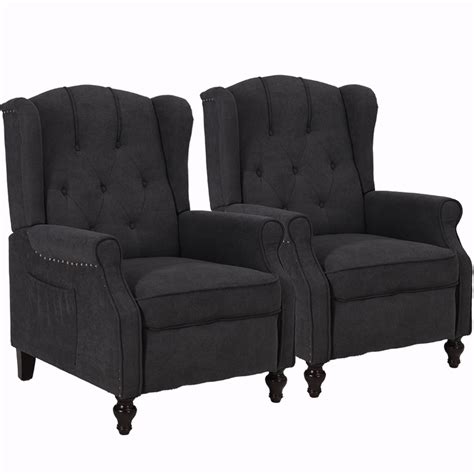 Bingtoo Wingback Recliner Chair With Massage And Heat Accent Chairs ...