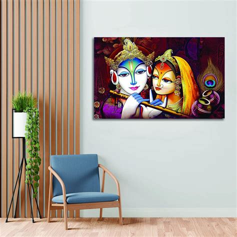 Decor Design 3D Wall Sticker of God Radha Krishna for Living Bed Room ...