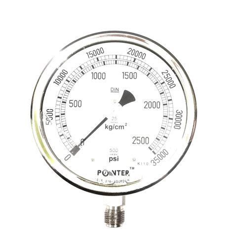 High Pressure Gauge Dual Scale 0-2500 KG/ 0-35000 PSI. Ideal for Common ...