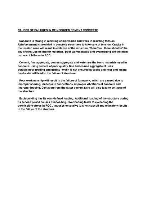 Causes of Failure in RCC - CAUSES OF FAILURES IN REINFORCED CEMENT ...