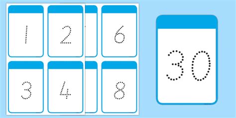 Number Digit Dots 0-30 Cards