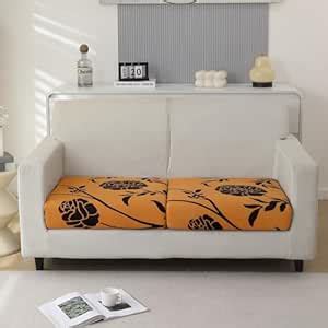 HOKIPO 140gsm Stretchable Elastic Sofa Cushion Seat Cover, 2-Piece Seat ...