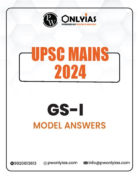 GS I (2024) Model Answers - UPSC MAINS 2024 UPSC MAINS 2024 9920613613 ...