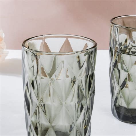 Crystal Tumbler Grey Large Set Of 6 350 ml Online - Premium Tumbler ...