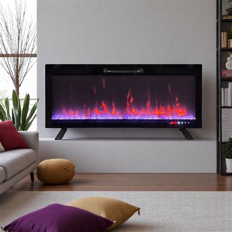 Mirage 48" Modern Electric Free Standing Wall Mountable Fireplace ...