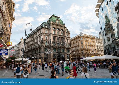Vienna, Austria - August 11, 2022: Vienna Downtown and the Main City Square Stephansplatz with ...