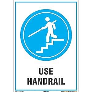 Buysafetyposters.com -Use Handrail Signs in English - Hard Plastic ...