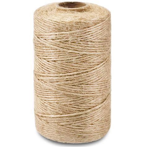 SMART&CASUAL 2mm Natural Jute Twine String Thin for Craft Plant Garden ...