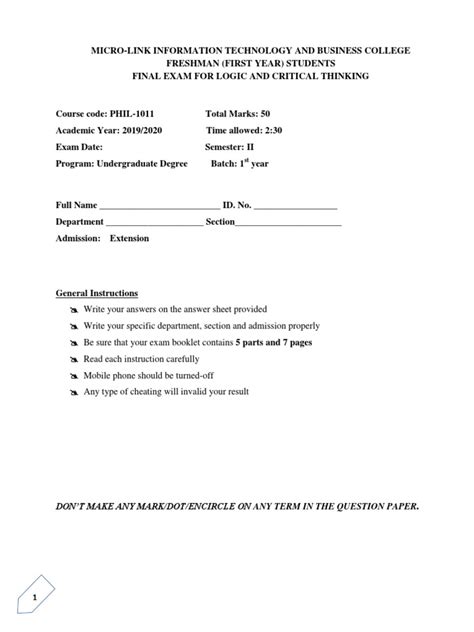 Logic and Critical Thinking Freshman Course Questions 的图像结果