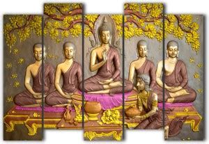 infinity interiors Lord buddha Multiple Frames Split Art Texture MDF ...