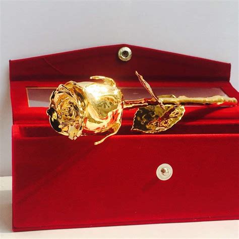 Buy Radhika Creations Gold Plated Rose with Velvet Box at Amazon.in