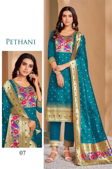 Original Paithani Work Dress Material