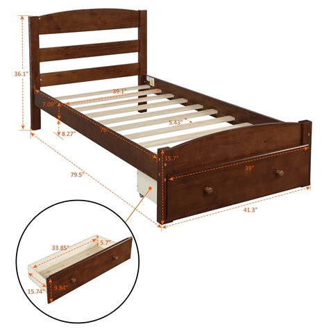 Buy Twin Bed Frames No Box Spring Needed, UHOMEPRO Solid Wood Platform ...