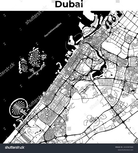 Dubai City Map Cartography Map Street Stock Vector (Royalty Free ...