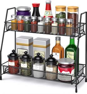 ProGrade 2-Tier Metal Spice Rack Organizer for Kitchen Cabinet ...