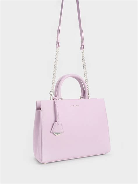 Lilac Mirabelle Structured Handbag - Lilac - Bags - CHARLES & KEITH IN