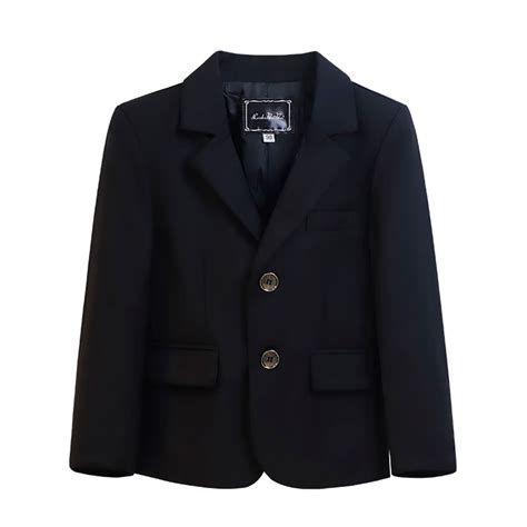 Delliss Girls Boys Blazer Jacket Solid Color Lapel Suit Open Front Long ...