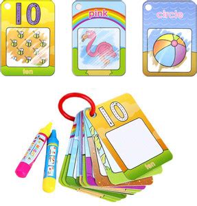 PATPAT Flash Cards for Kids, 26 Sheet English Color Number Magic Water ...