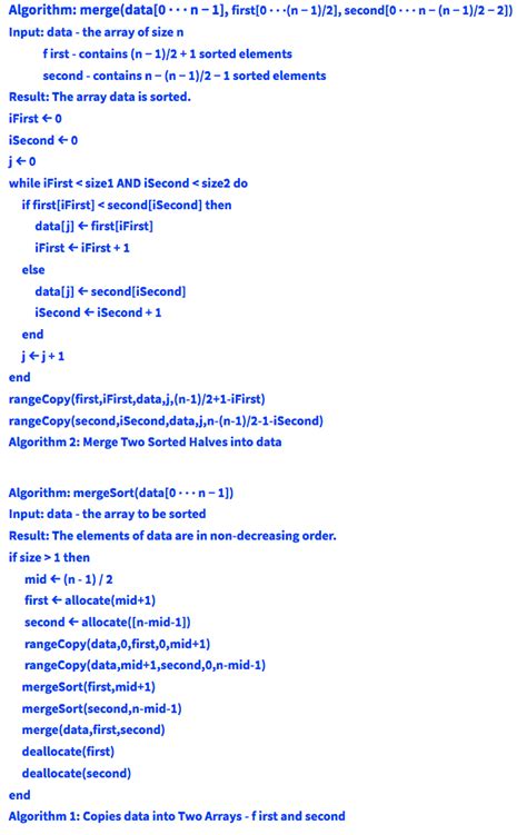 Pseudocode of Merge Sort Algorithm Data Structure 的图像结果