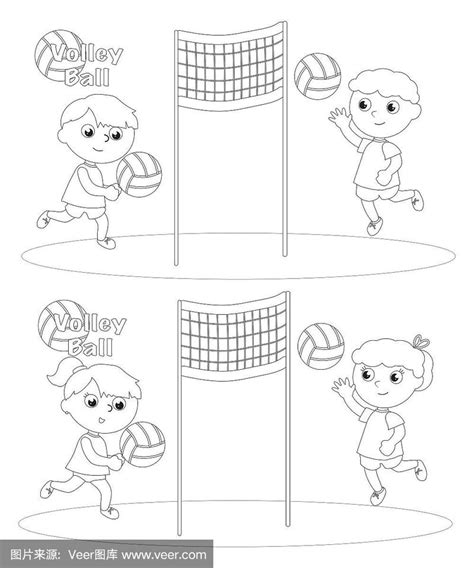 排球简笔画 的图像结果