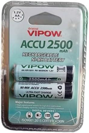 MICROUSB Compatible with Vipow ACCU 2500 mAh AA Rechargeable 1.2V NI-MH ...