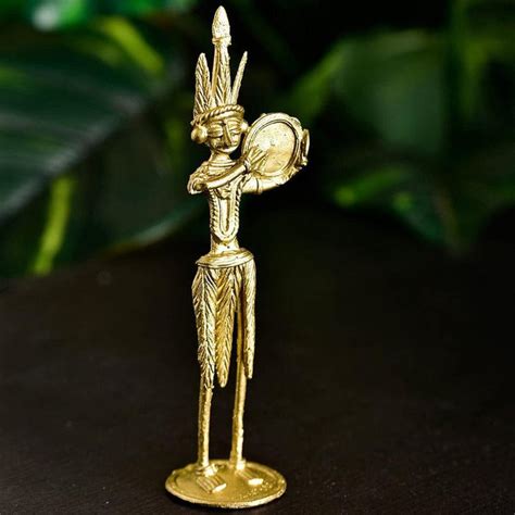 Shop Decorative Golden Tribal Drummer Showpiece Dokra Design For Decor ...
