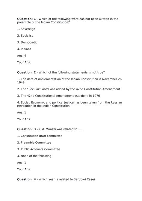 Salient features, sources and preamble - Question: 1 - Which of the ...