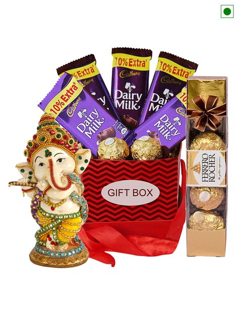 Buy | Diwali Gift Hamper Assorted Chocolates Box with Ganesha Idol ...