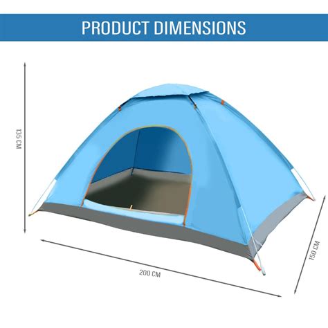 Hacer Blue Automatic Dome Tent - Waterproof, Backpacking For 3 Persons