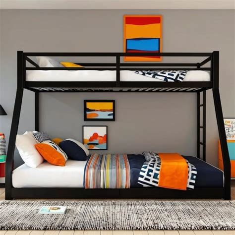 PVWIIK Metal Twin XL Over Queen Bunk Bed w/Ladder and India | Ubuy