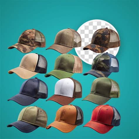 Multicolor cap collection | Premium AI-generated PSD