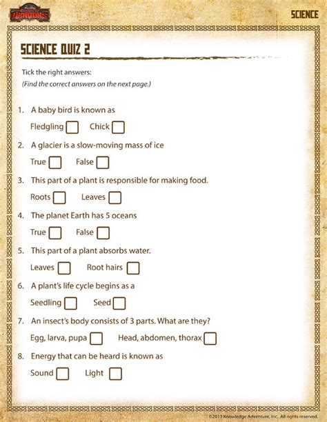 Image result for Free Printable Second Grade Science Worksheet