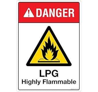 DANGER: LPG Highly Flammable, (FE115-A4V-05), Material: Aluminium, Pack ...