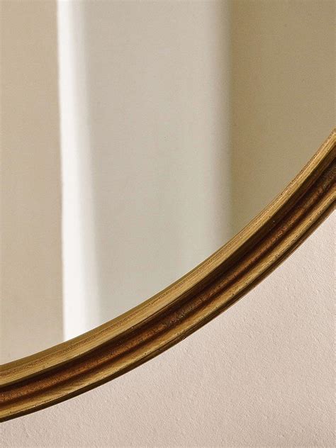 Nkuku Almora Round Metal Wall Mirror, 88cm, Antique Brass