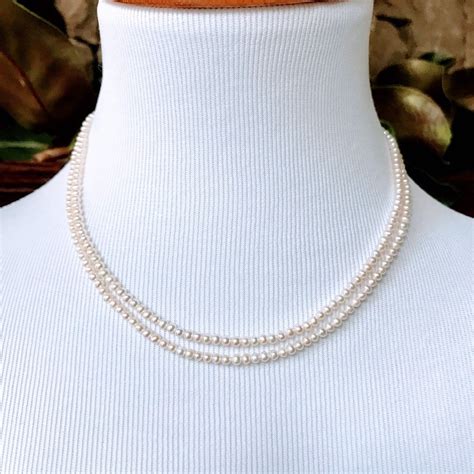 Elegant Tiny Pearl NecklaceAAA Grade 3-4mm Pearl Necklace14K | Etsy