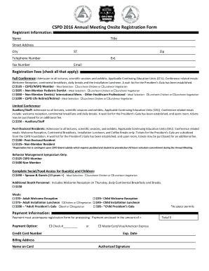 Fillable Online conference cspd CALI Annual Conference Registration ...