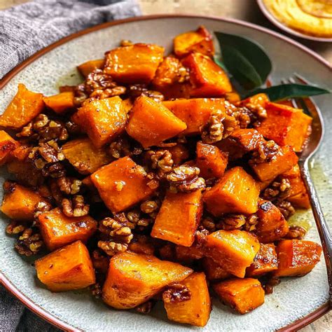 Roasted Butternut Squash with Candied Walnuts