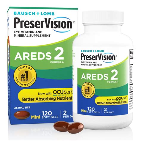 PreserVision AREDS 2 Eye Vitamin & Mineral Supplement, Contains Lutein ...
