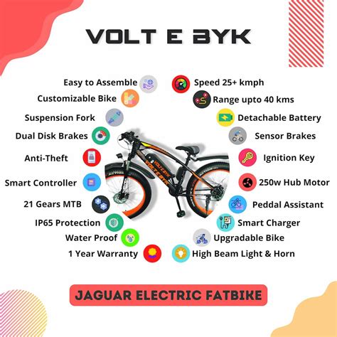 Jaguar Electric fatbike with 21 Gears | Mountain ebike India