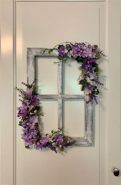 Window Frame Wreath | Window crafts, Window frame crafts, Frame decor