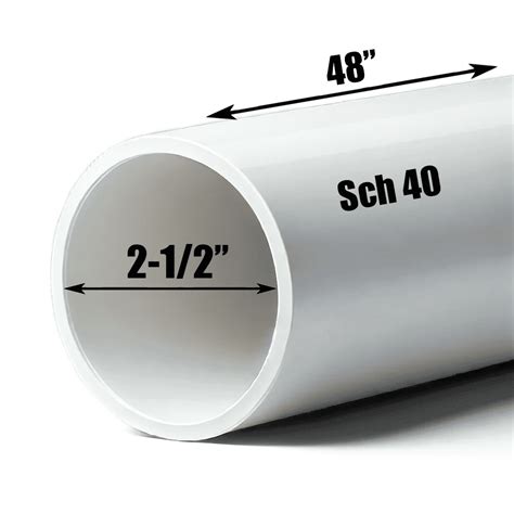 Schedule 40 PVC Pipe - Cut to Custom Length (2-1/2" x 4') - Walmart.com