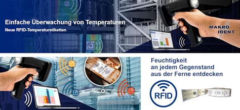 RFID Etiketten mit Sensor für die Temperatur und Feuchtigkeitserkennung ...