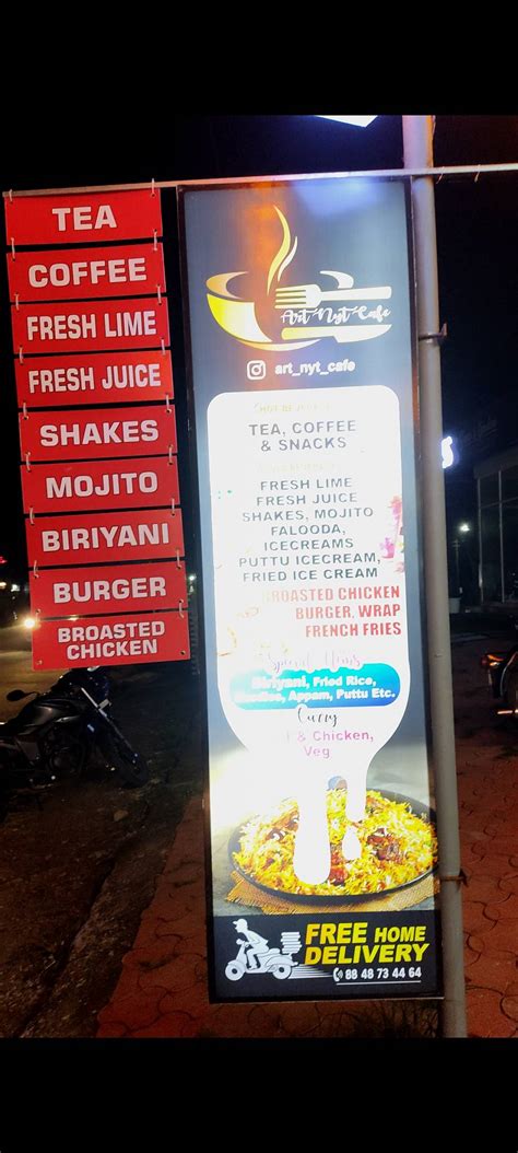Menu at Art Nyt Cafe, Kanjoor
