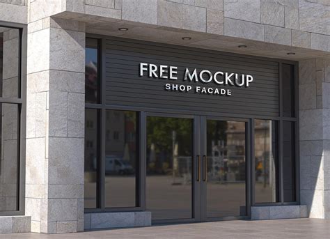 Storefront Facade Logo Mockup | Free PSD Templates