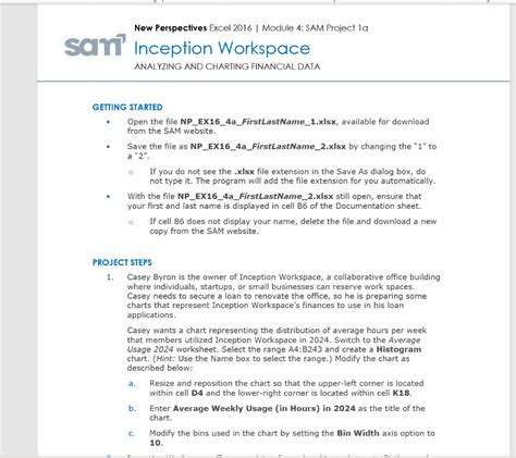 Excel 2019 Module 4 Sam Project 3B 的图像结果