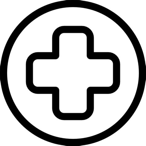 First aid cross in a circle - Free signs icons