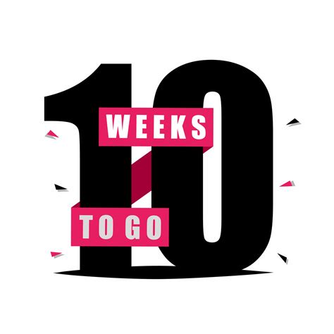 10 week to go. banners for advertising business. Vector illustration ...