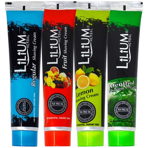 Lilium Fruit, Lemon, Regular & Menthol Shaving Cream 120g Each Pack of ...