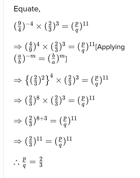 If (9/4)³×(2/3)²=(p/q)⁴, then find the value of (p/q)² - Brainly.in