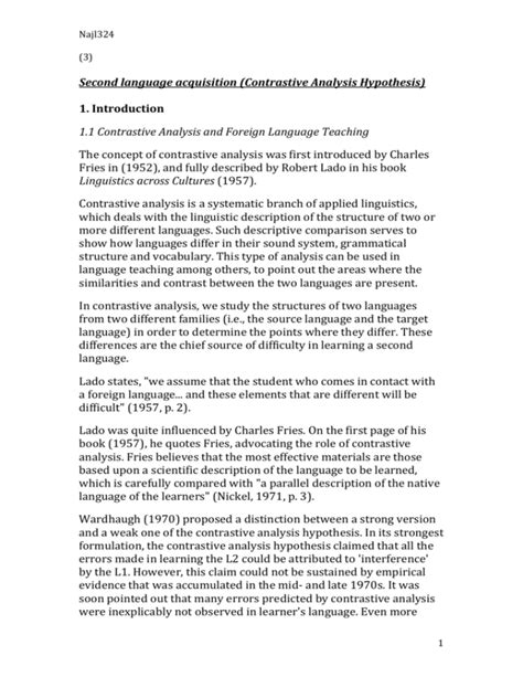 Image result for Contrastive Analysis Hypothesis Second Language